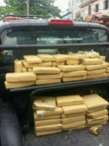 400 pounds of weed, five pounds of base paste and 3,358 bags of cocaine.