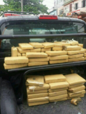 400 pounds of weed, five pounds of base paste and 3,358 bags of cocaine.