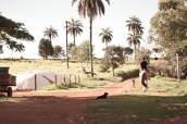Boy riding the horse around his farm no Triângulo Mineiro