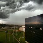 Storm over Belo Horizonte's Cidade Administrativa, designed by legendary architect Oscar Niemeyer