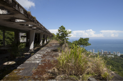 An old abandoned hotel in the mountains of Rio de Janeiro, with incredible views of the ocean and from its crumbling roof, Brazil
