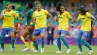Brazilian football players dancing World Cup 2014