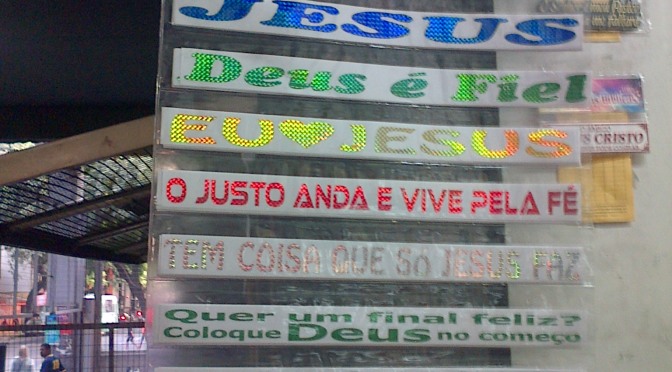 Window-decals on your car to show off your religious faith in Brazil