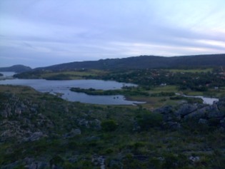 The lakes of Lapinha da Serra from the mountainside