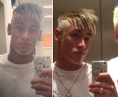 Neymar a few days ago: tall and tanned and young and blonde?